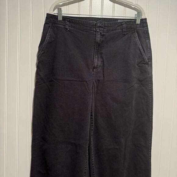 GAP Loose Fit Khaki Pants Black Wide Leg Size 12 Tall - Picture 3 of 6